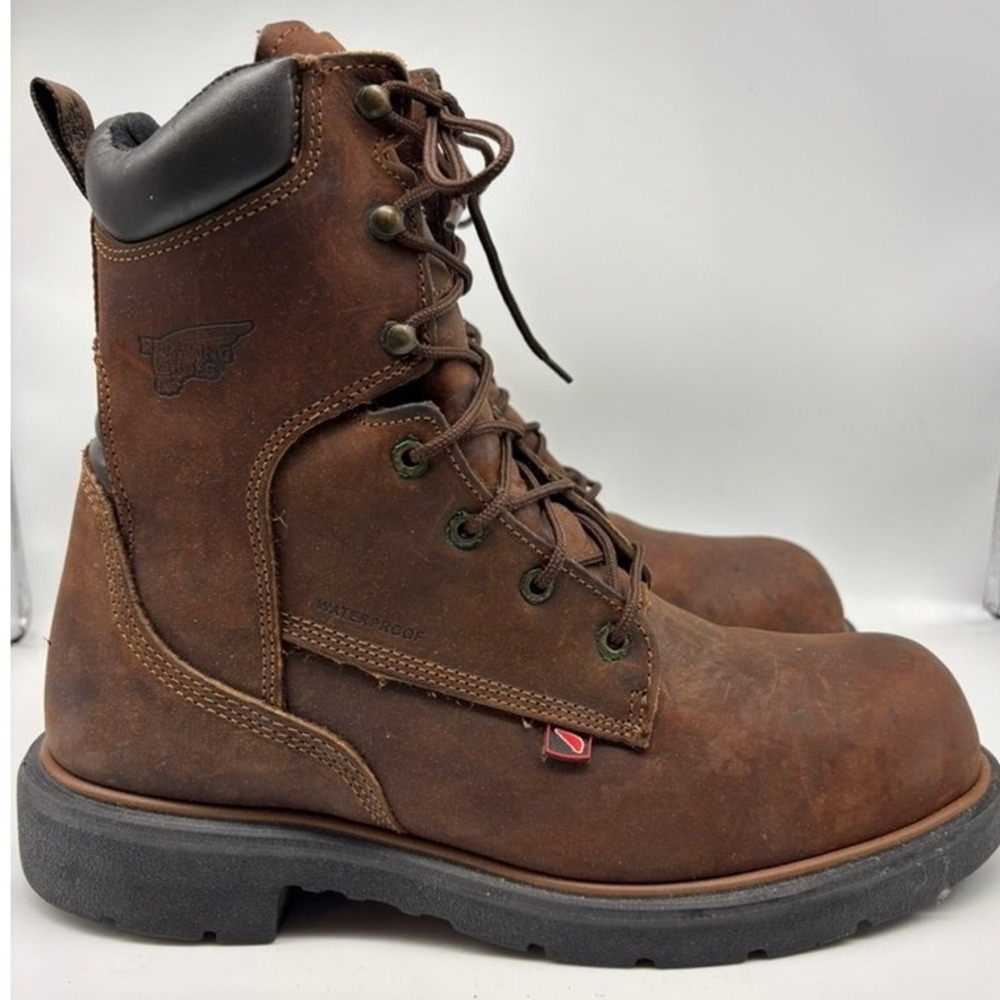 Red Wing Work Boots Mens 11 E2 Brown Waterproof Leather EH Rated 9424516